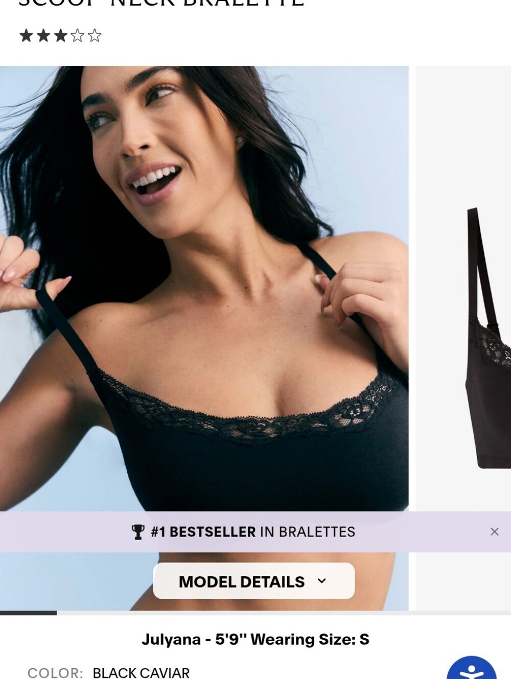 Savage X Fenty Cotton Essentials Lace-Trim Scoop-Neck Bralette- L